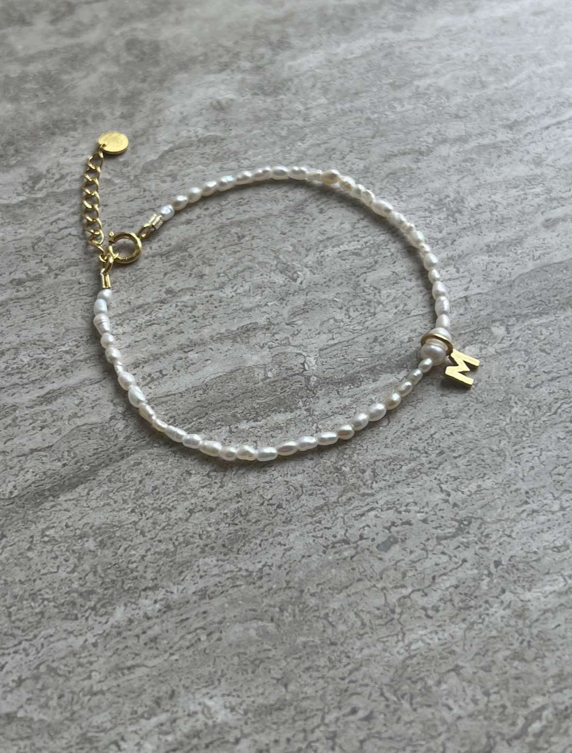 Sorelle ApS Pearly letter - Sølv Bracelet