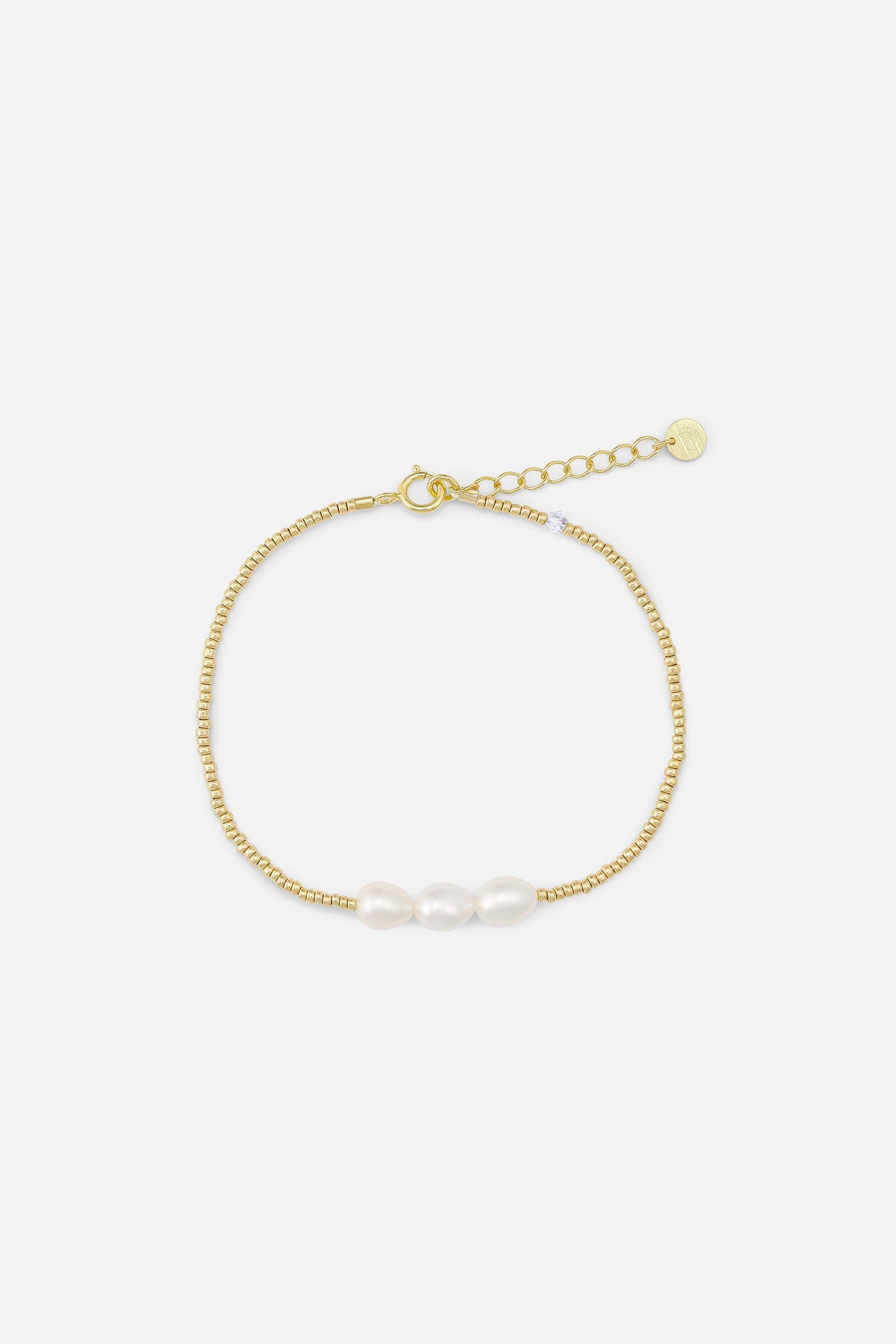 Sorelle ApS 3-pearls bracelet Bracelet Forgyldt