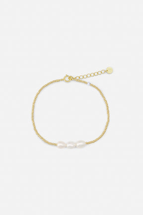 Sorelle ApS 3-pearls bracelet Bracelet Forgyldt