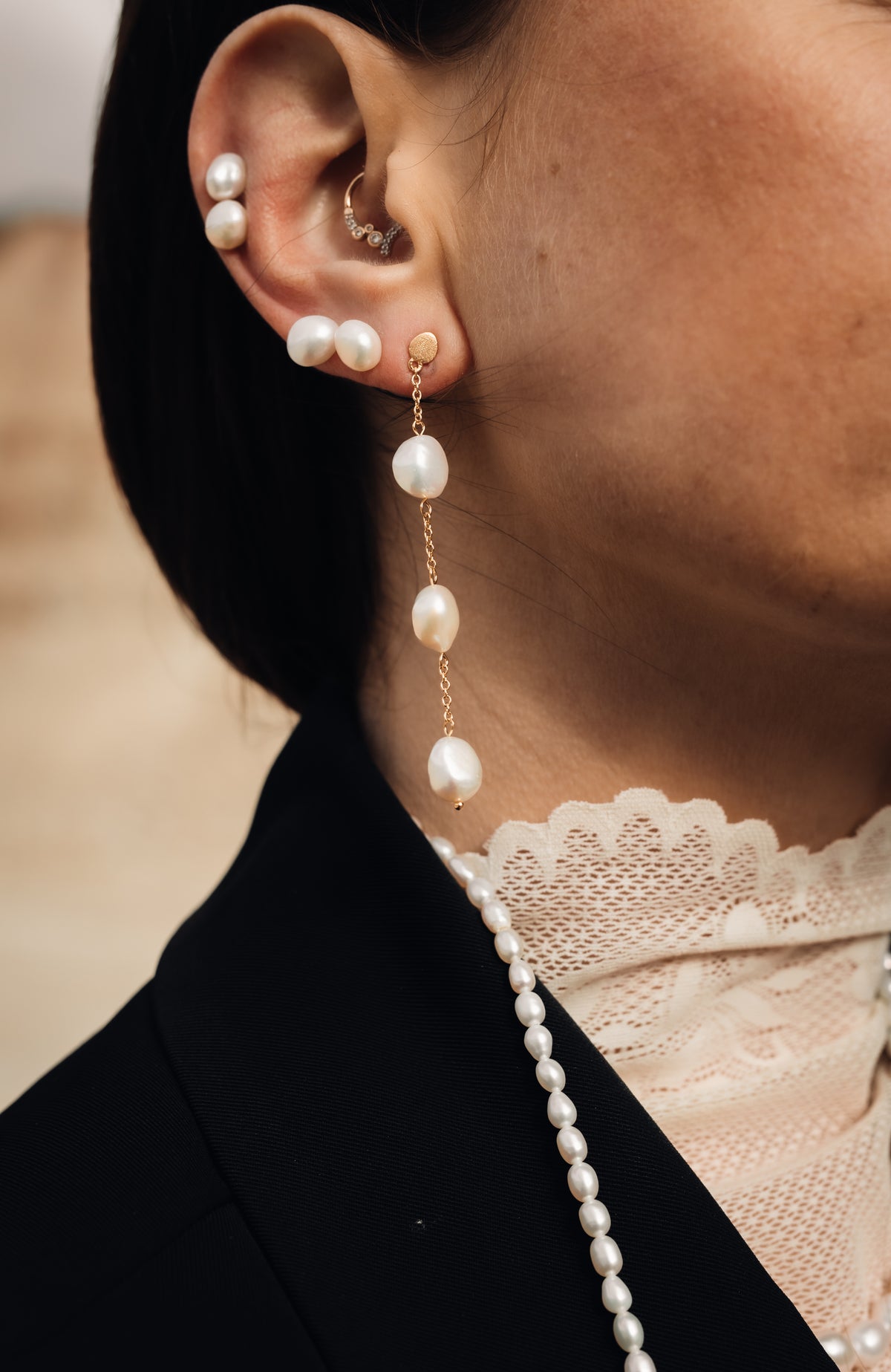 Sorelle ApS 3-pearls earchain Earring