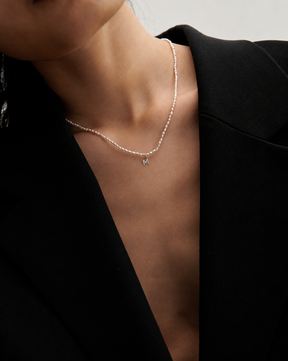 Pearly letter necklace - Sølv