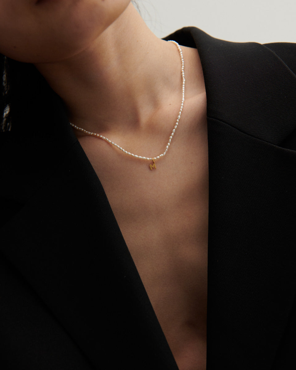 Sorelle ApS Pearly letter - Sølv Necklace
