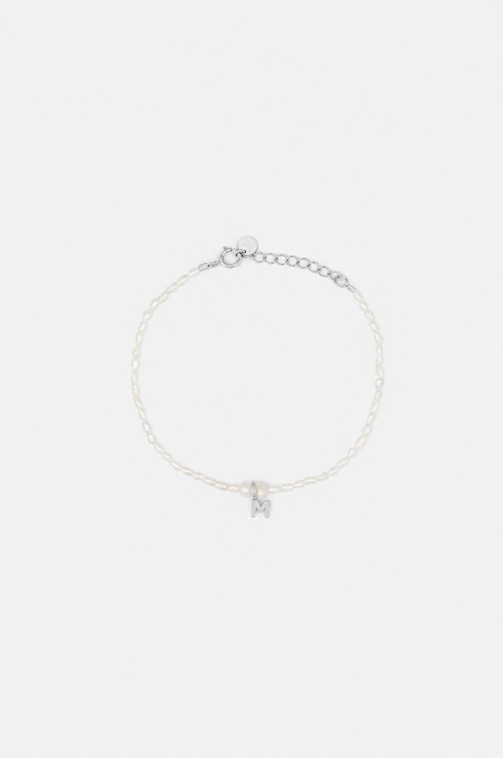 Pearly letter bracelet - Sølv