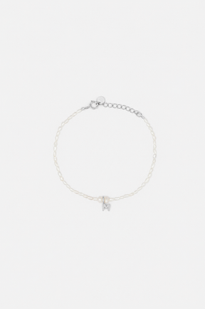 Pearly letter bracelet - Sølv